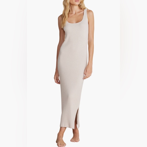 Barefoot Dreams Dresses & Skirts - Barefoot Dreams CozyChic Ultra Lite Rib Square Neck Midi Dress - Bisque (M)